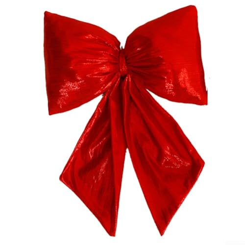 Weihnachtsbaum- und Kranzschleifendekoration, festliche Stoffanhänger für eine fröhliche Urlaubsatmosphäre (rot) von VRTYVEYBB