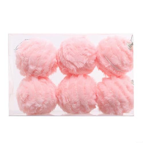 Weihnachtskugel-Ornament-Set, 6 Stück, 8 cm, dekorative Kugeln für Feiertage, Partys und Hochzeiten (Rosa) von VRTYVEYBB