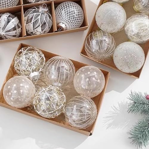 Weihnachtskugel-Set aus Kunststoff, für Weihnachtsbaumdekoration und Veranstaltungen, einschließlich Hochzeit und Party, goldfarben, 8 cm, 3 Stück von VRTYVEYBB