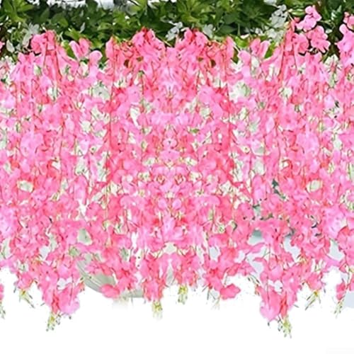 Wunderschön gearbeitete 60 cm Seidenblumenranken in einem Set von zwei für exquisite Event-Dekor-Lösungen (rosa) von VRTYVEYBB