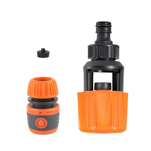 Küchenarmatur Schlauchverbinder Indoor Outdoor Wasserhahn Adapter für Küchenspüle Gartenschlauch Rohrverbinder Mischbatterie Schlauchteil (Orange Nippelverbinder) von VReder