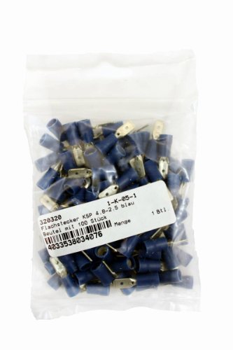 VS-ELECTRONIC - 320320 Flachstecker KSP, 4.8-2.5, Beutel, Blau (100-er pack) 325320 von VS Electronic