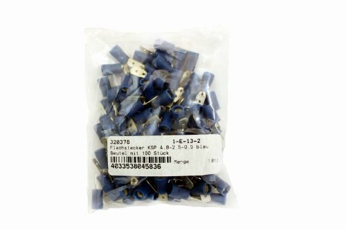 VS-ELECTRONIC - 320378 Flachstecker KSP, 4.8-2.5-0.5, Beutel, Blau (100-er pack) 325322 von VS Electronic