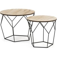 2er-Set Couchtische riga mit Naturholzplatte und schwarzem Metallgestell 2er-Set Couchtische riga mit Naturholzplatte und schwarzem Metallgestell von VS VENTA-STOCK