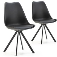 2er-Set Cross Dining Stühle Nordic Style Schwarz, SGS-zertifiziert, 54 x 49 x 84 cm 2er-Set Cross Dining Stühle Nordic Style Schwarz, SGS-zertifiziert, 54 x 49 x 84 cm von VS VENTA-STOCK