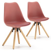 2er Set Jeff Nordic Style Esszimmerstühle Rot, sgs zertifiziert, 54 x 49 x 84 cm 2er Set Jeff Nordic Style Esszimmerstühle Rot, sgs zertifiziert, 54 x 49 x 84 cm von VS VENTA-STOCK