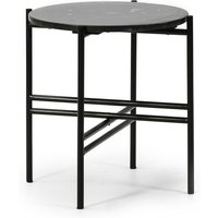 Vs Venta-stock - Beistelltisch Runder Couchtisch noor mit schwarzer Marmorplatte und mattschwarzen Metallbeinen / Durchmesser: 41 Cm von VS VENTA-STOCK