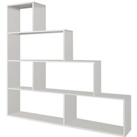 Vs Venta-stock - Bücherregal Bücherregal Jaén Hochglanz Weiß Farbe 6 Fächer, für Wohn- oder Esszimmer, 145 x 29 x 145 cm - Weiß von VS VENTA-STOCK