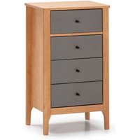 Nachtkommode Luca 4 Schubladen Eiche, Massivholz, 46 cm (b) 35 cm (t) 82 cm (h) - Holz von VS VENTA-STOCK