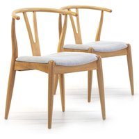 Vs Venta-stock - Pack 2 Stühle Rustic Farbe Eiche, Massivholz, 55 cm (l) 54,5 cm (t) 76 cm (h) - Eiche von VS VENTA-STOCK