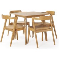 Vs Venta-stock - Packung mit Esstisch 80x80 cm und 4 Stühlen Venus Eichenfarbe von VS VENTA-STOCK