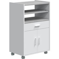 Picazo Küchenschrank auf Rollen 1 Schublade und 2 Türen, weiß/grau - weiß grau von VS VENTA-STOCK