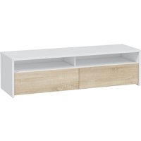 Silva TV-Schrank, 2 Türen, weiß und Eiche, 130 cm breit - Weißes Holz von VS VENTA-STOCK