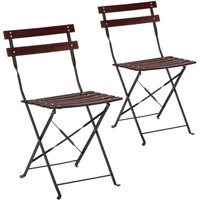 Stuhl-set 2 klappbaren Gartenstühlen Agata aus Holz und schwarzem Metall von VS VENTA-STOCK