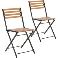 Stuhl-set 2 klappbaren Gartenstühlen Ambar aus Holz und schwarzem Metall Stuhl-set 2 klappbaren Gartenstühlen Ambar aus Holz und schwarzem Metall von VS VENTA-STOCK