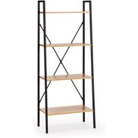 Treppenregal Ana 4 Fachböden, Eiche/Schwarz, 60 cm - Holz/Schwarz von VS VENTA-STOCK