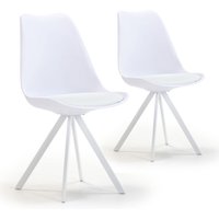 2er-Set Cross Dining Stühle Nordic Style Weiß, SGS-zertifiziert, 54 x 49 x 84 cm von VS VENTA-STOCK