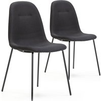Vs Venta-stock - 2er Set gepolsterte Brenda Esszimmerstühle Schwarz, sgs zertifiziert, 44 x 54 x 85 cm von VS VENTA-STOCK