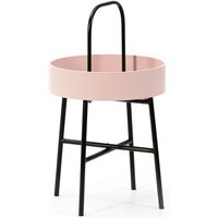 Vs Venta-stock - Beistelltisch Runder Couchtisch elia mit rosa Mdf-Platte und mattschwarzem Metallgestell / Durchmesser: 40 cm - Rosa von VS VENTA-STOCK