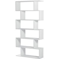 Vs Venta-stock - Bücherregal Bologna Hochglanz Weiß Bücherregal 12 Fächer, Wohnzimmer oder Büro, 80 x 25 x 192 cm von VS VENTA-STOCK