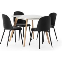 Vs Venta-stock - Packung mit Esstisch 80x80 cm und 4 Stühlen Kana Schwarz von VS VENTA-STOCK
