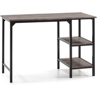 Vs Venta-stock - Schreibtisch Colon Schwarz, Computertisch, 2 Ablagen, Industriestil, 110 (l) x 55 (t) x 76 (h) cm von VS VENTA-STOCK