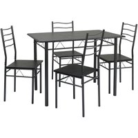Vs Venta-stock - Set Esstisch und 4 Stühle Lima Schwarz/Grau. Tisch 110 cm x 70 cm x 76 cm. Metallstruktur Vs Venta-stock - Set Esstisch und 4 Stühle Lima Schwarz/Grau. Tisch 110 cm x 70 cm x 76 cm. Metallstruktur von VS VENTA-STOCK