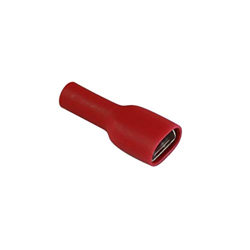 Flachsteckhülse 6,3mm Vollisoliert Rot bis max 1,5mm² 10 Stück von VS