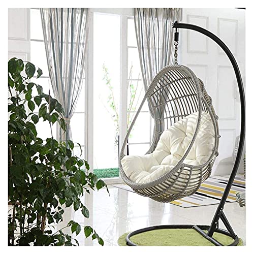 VSDEXR Gartenmöbel Schaukelstuhl Kissen Hängeei Sitzkissen Wasserdicht Verdicken Nest Hängesessel für Terrasse Garten (Color : A) von VSDEXR