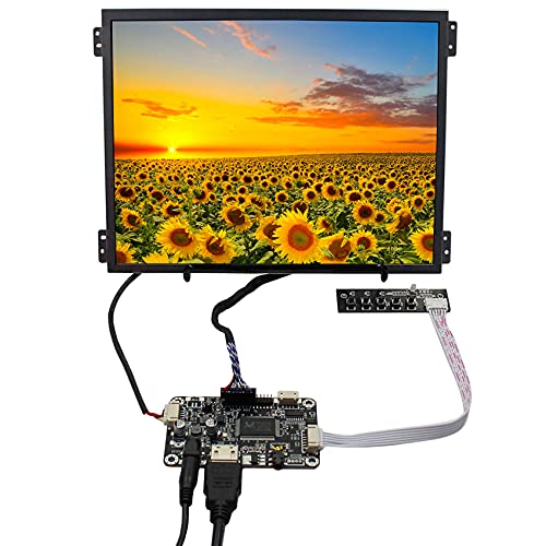 VSDISPLAY 26,4 cm (10,4 Zoll) VS104T-004A 1024X768 600nit Helligkeit WLED IPS LCD-Bildschirm und LCD Controller Platine, Ersatzsieb für G104XVN01.0,G104X1-L03 von VSDISPLAY