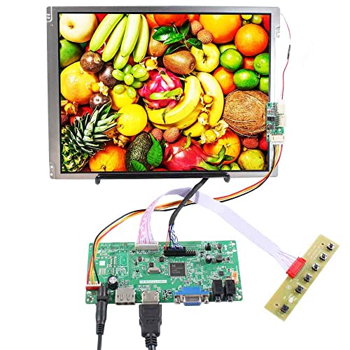 VSDISPLAY 10,4 Zoll 800 x 600 500 nit Helligkeit WLED IPS LCD Bildschirm VS104T-001A und DP VGA Audio LCD Controller Board Ersatzbildschirm für G104SN03 V1 von VSDISPLAY