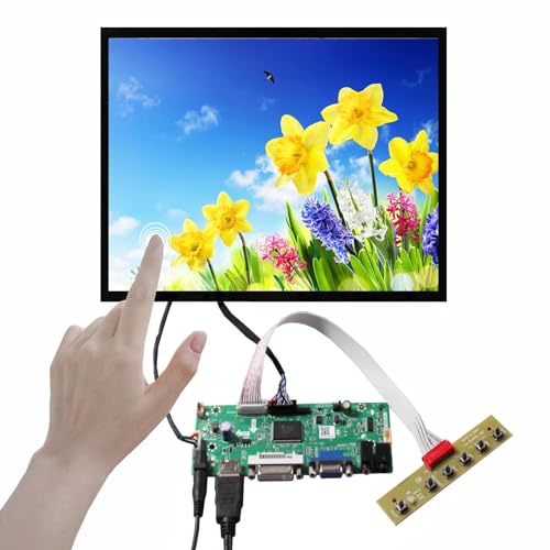 VSDISPLAY 12,1 Zoll 1024 x 768 CLAA121XA02DW kapazitiver LCD-Touchscreen und DVI VGA Audio LVDs Controller Board 20 Pins von VSDISPLAY