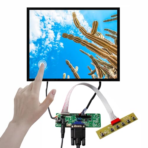 VSDISPLAY 12,1 Zoll 1024 x 768 TFT LCD Touchscreen und VGA LVDs Controller Board 20 Pins, unterstützt 10 Punkte Multi-Touch von VSDISPLAY