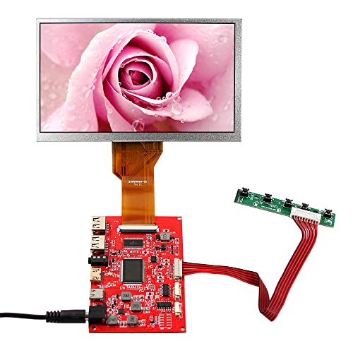 VSDISPLAY 17,8 cm (7 Zoll) 800 x 480 AT070TN92 TTL LCD-Bildschirm 50 Pins und USB C 2USB Controller Board von VSDISPLAY