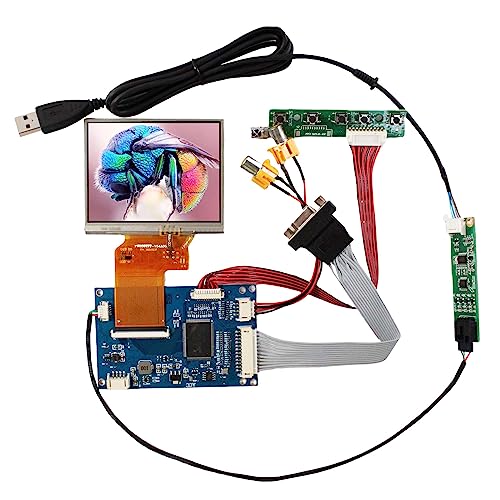 VSDISPLAY 3,5 Zoll 640 x 480 400nit IPS LCD Resisitive Touch Sensor Bildschirm mit VGA AV Controller Board 54pins von VSDISPLAY