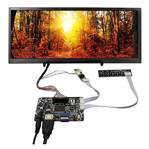 VSDISPLAY 31,2 cm (12,3 Zoll) 1920x720 850nit IPS LCD Bildschirm und VGA AV Controller Board KYV-N5 V3,for DIY Monitor Display von VSDISPLAY