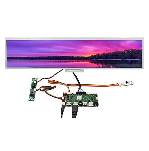 VSDISPLAY 61 cm (24 Zoll) 1920x360 DV240FBM-NB0 IPS Stretched Bar LCD Bildschirm mit USB SD Controller Board, für Maruqee Monitor/Supermarkt Werbung Panel von VSDISPLAY