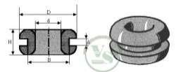 VS-ELECTRONIC - 511062 Kabeldurchführungstülle, D=9/1.5, Schwarz (100-er Pack) KD712 von VS-ELECTRONIC