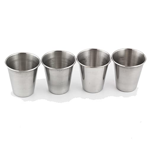 VSERETLOON 70 ml Edelstahl-Schnapsgläser, kleine Weingläser (Farbe: Silber, Größe: 75 ml, 4 Stück) von VSERETLOON