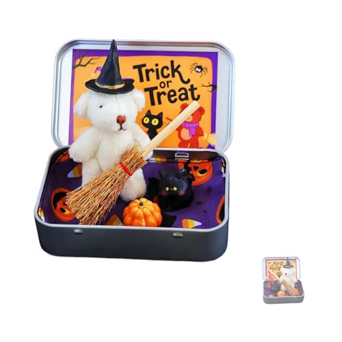 VSFJZJKJ Bär Schachtel, Halloween-Mini-Bären In Der Kiste, Niedliche Lustige, Raffinierte Hexenmütze, Einzigartige Decken, Besen, Kürbis Und Katze, Feiertagsparty Dekoration Geschenke VSFJZJKJ Bär Schachtel, Halloween-Mini-Bären In Der Kiste, Niedliche Lustige, Raffinierte Hexenmütze, Einzigartige Decken, Besen, Kürbis Und Katze, Feiertagsparty Dekoration Geschenke von VSFJZJKJ