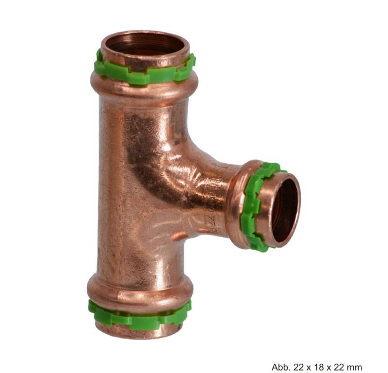 VSH Wasserrohr VSH SudoPress Kupfer SP5130RVR T-Stück reduziert, 3I, 28-15-22 mm von VSH