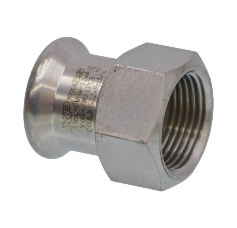VSH Wasserrohr VSH XPress Edelstahl R2702, Übergangsmuffe I/IG mm, 15 x 3/4 mm VSH Wasserrohr VSH XPress Edelstahl R2702, Übergangsmuffe I/IG mm, 15 x 3/4 mm von VSH