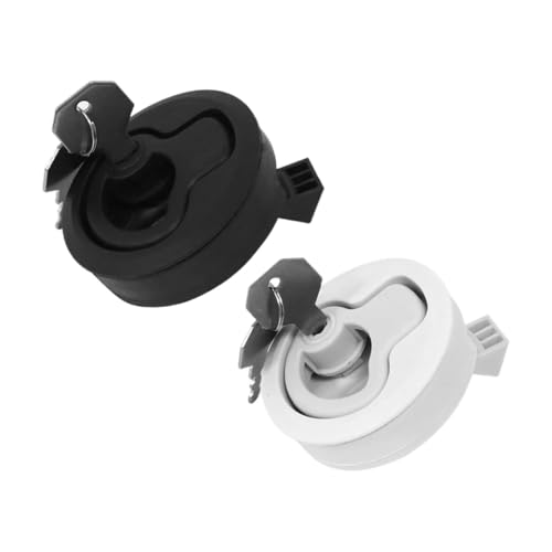 2 zoll Weiß/Schwarz Nylon Deck Luke Flush Mount Pull Slam Latch Mit Schlüssel Boot Zubehör 1Pcs(White) von VSITIKVS