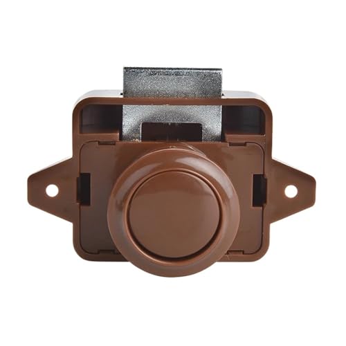 26mm Schwarz Camper Auto Push-Lock RV Caravan Boot Motor Schrank Schublade Latch Taste Schlösser 1Pcs(Brown) von VSITIKVS
