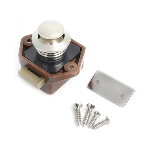 Camper Auto Push Lock Durchmesser RV Caravan Boot Motor Schrank Schublade Latch Taste Schlösser 10Pcs(Small Brown) von VSITIKVS