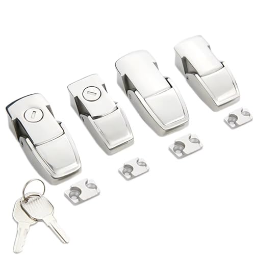 DK604/DKS Silber Box Toggle for Latch 304 Metall Duckbilled Hasp Catch Lock Mit Zwei Schlüsseln 1Pcs(DKS-1 ZINC B) von VSITIKVS