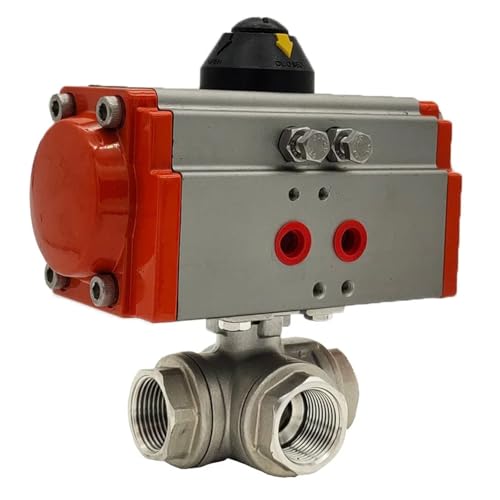 DN32 304 Edelstahl 3 Weg 2 PC Hohe Plattform Pneumatische Kugelhahn Q611F-16P 1Pcs(L Type) von VSITIKVS