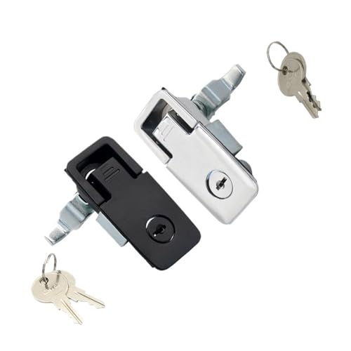 Möbel Schwarz Flache Schloss Haushalt Ausrüstung Verteilung Box Schrank Türschloss 1Pcs(Bright chrome- lock) von VSITIKVS