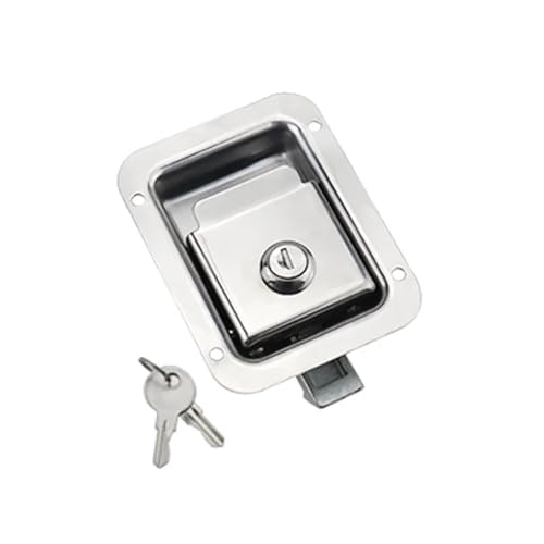 Panel Lock 304 Edelstahl Box Auto Türschloss Schrank Engineering Fahrzeug Toolbox 1Pcs(With lock) von VSITIKVS