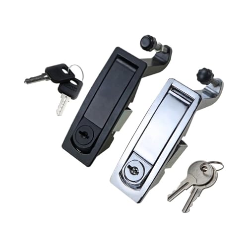 Premium Zinklegierung Flachschloss mit Druckknopf-Federmechanismus Mechanische Ausrüstung 1St(Black with lock) von VSITIKVS